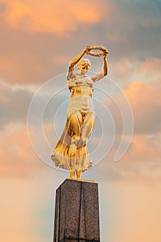 Luxembourg. Monument of Remembrance Gelle Fra or Golden Lady is a war memorial in Luxembourg City. Dedicated to photo