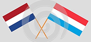 Luxembourg and Netherlands. The Luxembourgish and Netherlandish flags. Official proportion. Correct colors. Vector