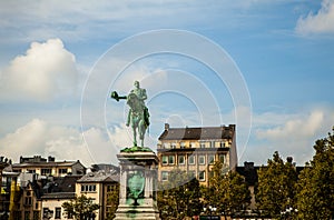 LUXEMBOURG - OCTOBER 30 Statue of Grand Duke William II on Place Guillaume II, Luxembourg City. photo
