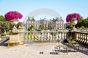 The Luxembourg palace in Paris, France, facing the Luxembourg garden