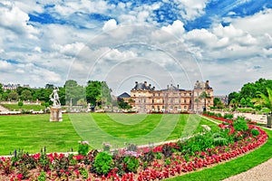 Luxembourg Palace and park .