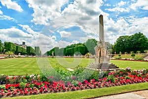 Luxembourg Palace and park in Paris .