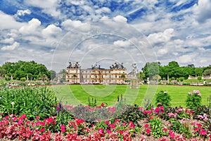Luxembourg Palace and park in Paris, the Jardin du Luxembourg, o