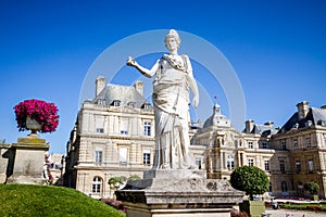 Luxembourg Palace and Statue of Minerva, Paris photo