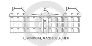 Luxembourg, Place Guillaume Ii, travel landmark vector illustration photo