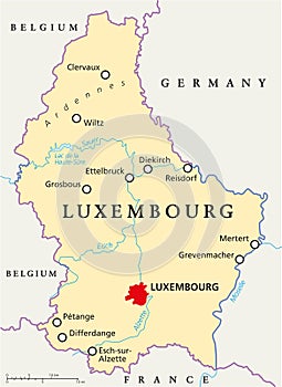 Luxembourg Political Map