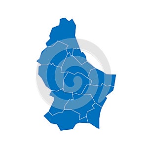 Luxembourg political map of administrative divisions