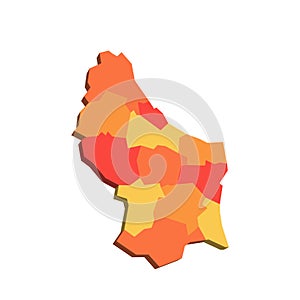 Luxembourg political map of administrative divisions