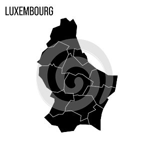 Luxembourg political map of administrative divisions