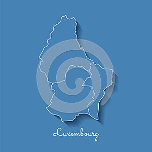 Luxembourg region map: blue with white outline.