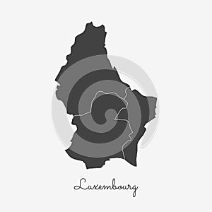 Luxembourg region map: grey outline on white.