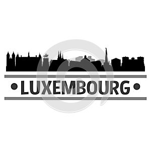 Luxembourg Silhouette Icon Vector Art Flat Shadow Design Skyline City Silhouette Template Logo