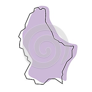 Luxembourg simplified vector map