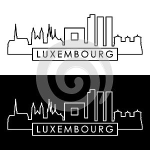 Luxembourg skyline. Linear style.