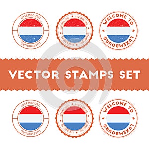 Luxembourger flag rubber stamps set.