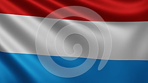 Luxembourgish flag fluttering in the wind close up, national flag of Luxembourg waving in 3d, Luxembourg flag in 4k