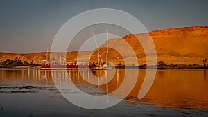 Luxor, Egypt - Traditional felucca boat on the river Nile