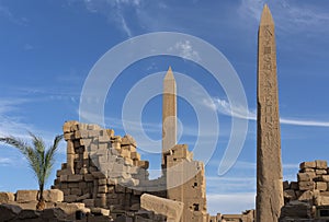 Luxor obelisks at Karnak temple complex ruins architecture, Egypt