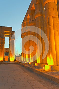 Luxor temple at night.(Egypt)