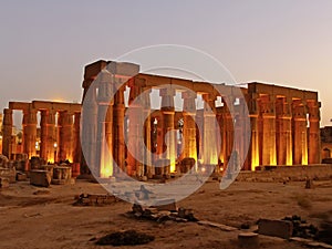 Luxor temple at night, Egypt