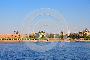 luxor town from the nil river