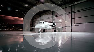 Luxorious Business Jet in Hangar