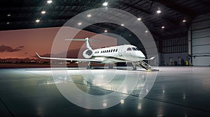 Luxorious Business Jet in Hangar