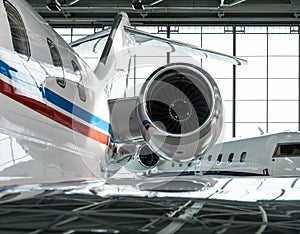 Business Jets in Hangar