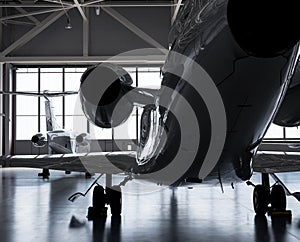 Luxorious Business Jets in Hangar