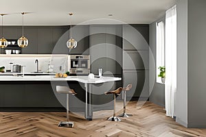 Luxuary Creative Kitchen idea, wall paint color orion olive