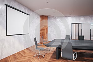 Luxur meeting office interior with screen