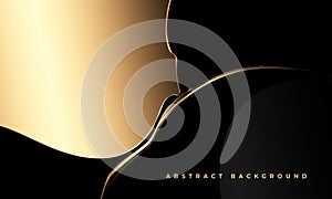Luxuriant elegant abstract background. Abstract black and gold luxury background with liquid golden shapes and lines.