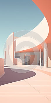 Luxurious Abstract Building Illustration With Soft And Rounded Forms