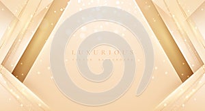 Luxurious Abstract golden background with shiny gold lines and empty space for your promotional text
