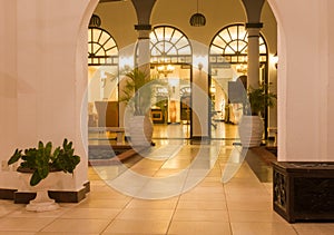 Luxurious African four star hotel lobby entrance