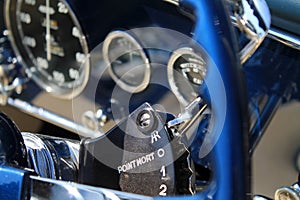 Luxurious antique french car interior detail