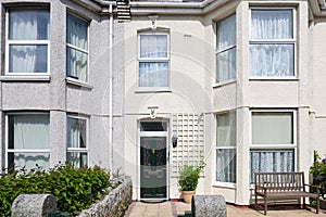 Luxurious apartament house with a white facade,Cornwall,UK photo