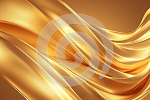 Luxurious backdrop golden silk waves provide an opulent setting