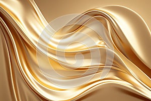 Luxurious backdrop golden silk waves provide an opulent setting