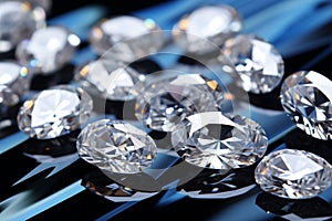 Luxurious background of large, valuable diamond gems representing opulence and jewelry