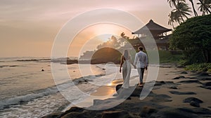 Luxurious Balinese Sunset: A Romantic Stroll By The Ocean
