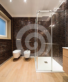 Luxurious bathroom in modern apartment