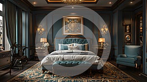 Celebratory Luxury Bedchamber with Artistic Accents photo