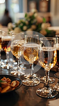Luxurious beer tasting event with elegant glassware, diverse beer selections, and a sophisticated ambiance, perfect for the photo