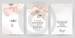 Luxurious beige and blush trendy vector design square frames