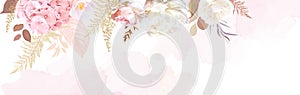 Luxurious beige trendy vector design watercolor banner frame photo