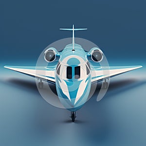 Luxurious Blue Plane In Realistic Hyper-detailed Rendering