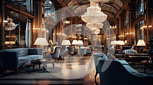 luxurious blurred interior spaces photo