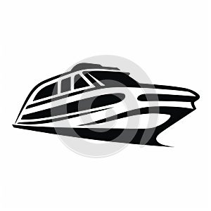 Luxurious Boat Symbol In Black And White: A Rollerwave Kombuchapunk Travel Experience