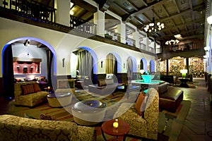 Luxurious boutique hotel lobby